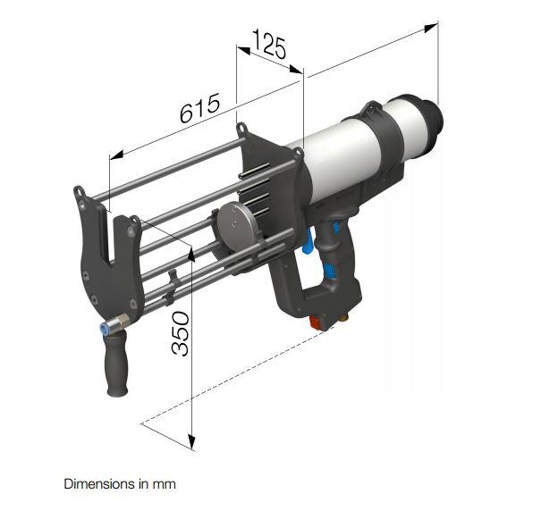 sulzer mixcoat spray coating dispenser DPS 1500 01 dimensions