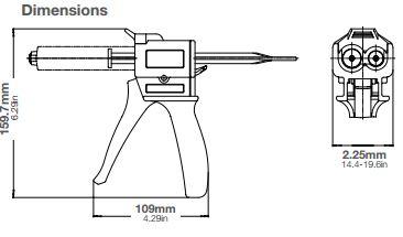 sulzer mixpac two part manual dispenser DMB 50 10 01 dimensions